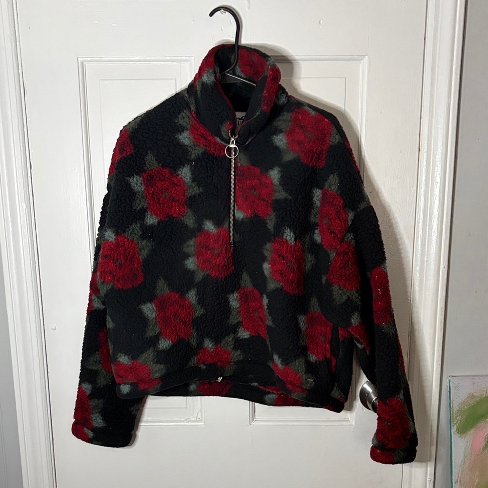 Hollister Red and Black Teddy Jacket